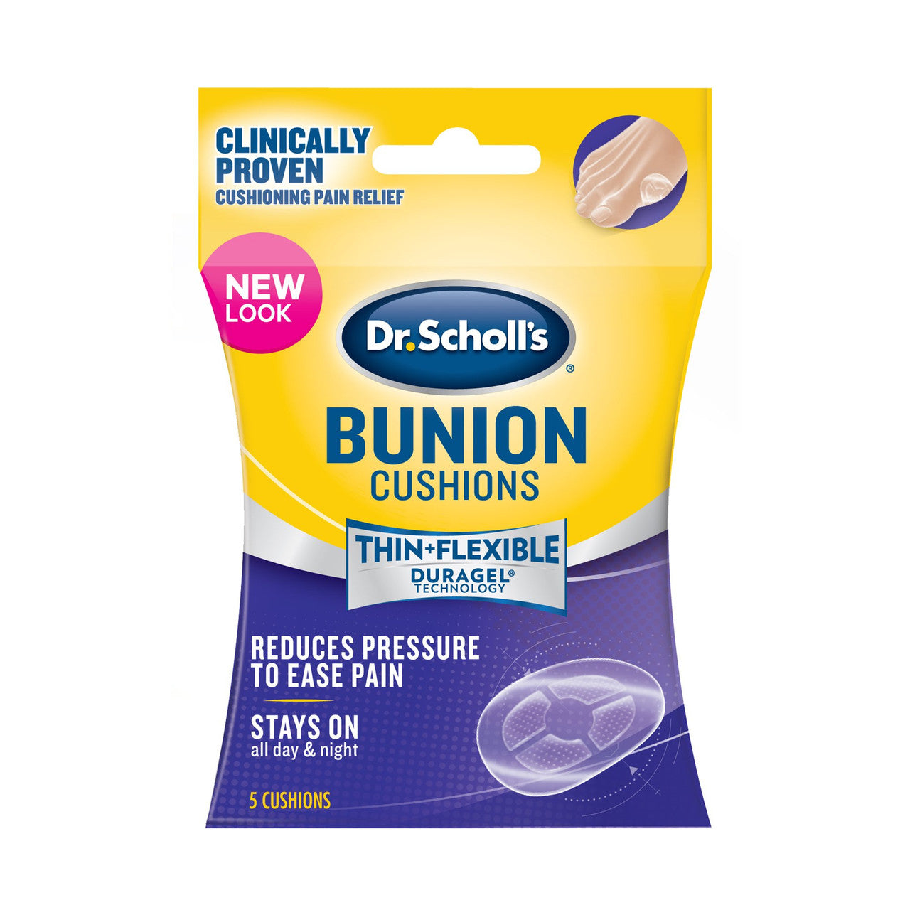 Dr.Scholls Bunion Cushions Duragel For Shoe Frection and Pressure, 5 cushions